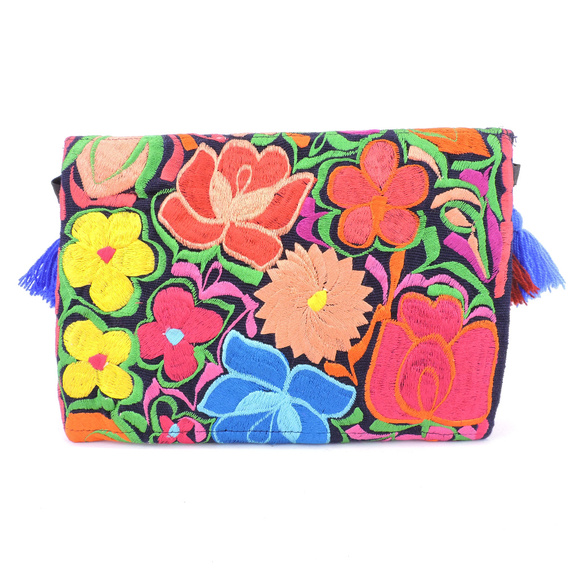 Handmade Boho Crossbody Purse Tassel Embroidered - Picture 2 of 3